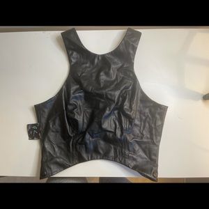 Nasty Gal Faux Leather Crop Top